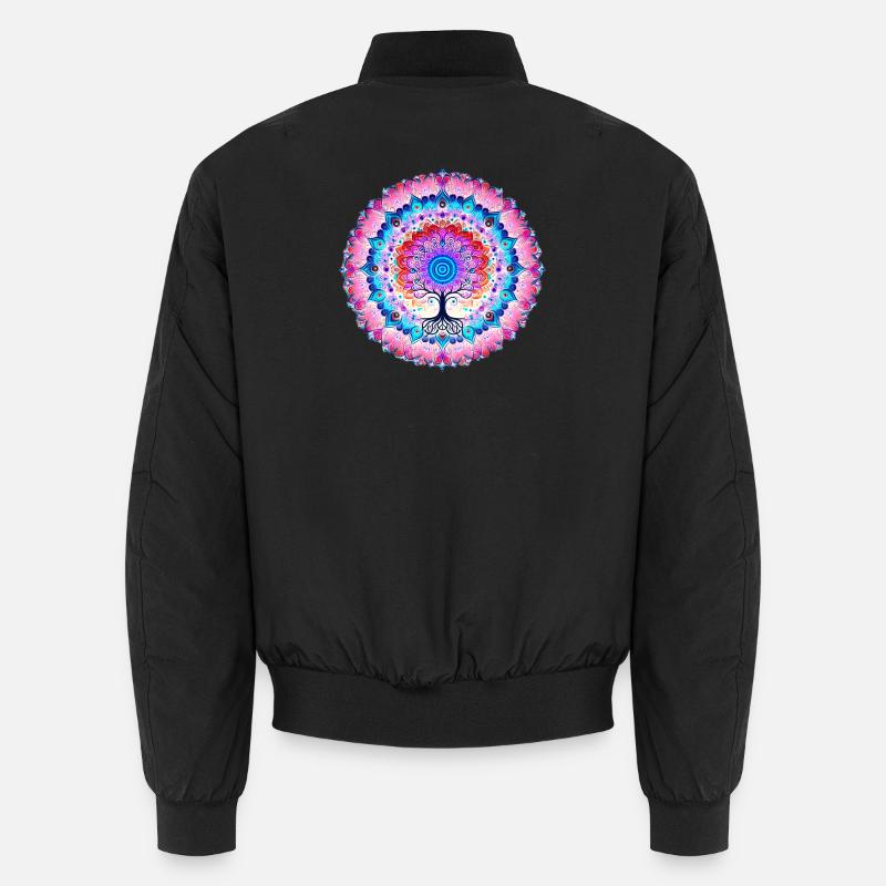 Mandala-Baum der Farben Unisex Bomberjacke