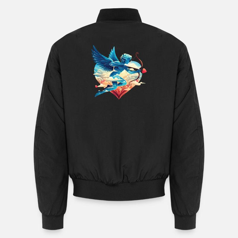Celestial Cupid with Dreamy Wings Unisex Bomber Jacket