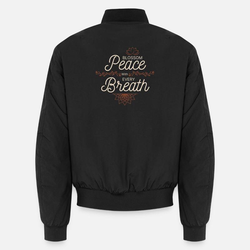 Peace With Every Breath Unisex Bomber Jacket