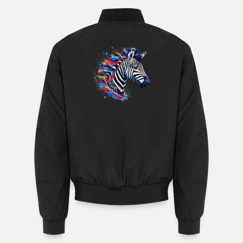 Zebra - Unisex Bomber Jacket - black