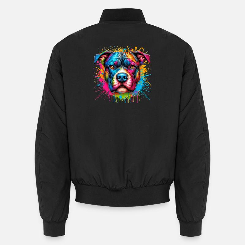 Pitbull Hund Unisex Bomberjacke