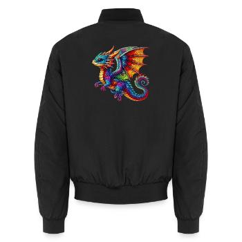 Dragon - Unisex Bomber Jacket - black - Back - AI Model Male 185 light (185cm)