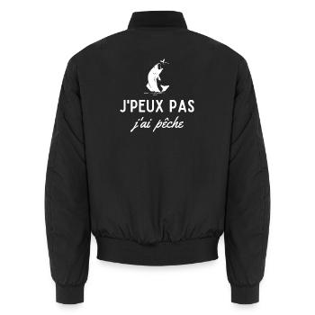 Je peux pas j ai pêche - Bomber unisexe - noir - Dos - AI Model Male 185 light (185cm)