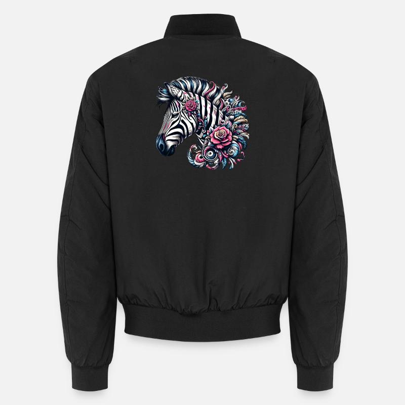 Zebra - Unisex Bomberjacke - Schwarz