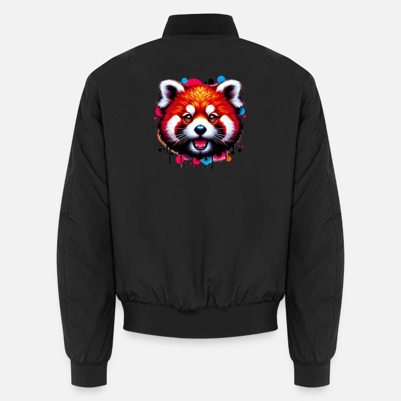 Red panda - Unisex Bomber Jacket - black