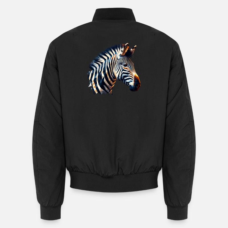 Zèbre polygonal - Bomber unisexe - noir