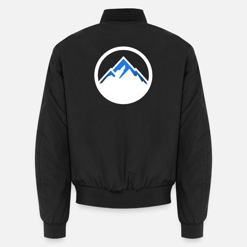 Mountains logo white - Unisex Bomber Jacket - black