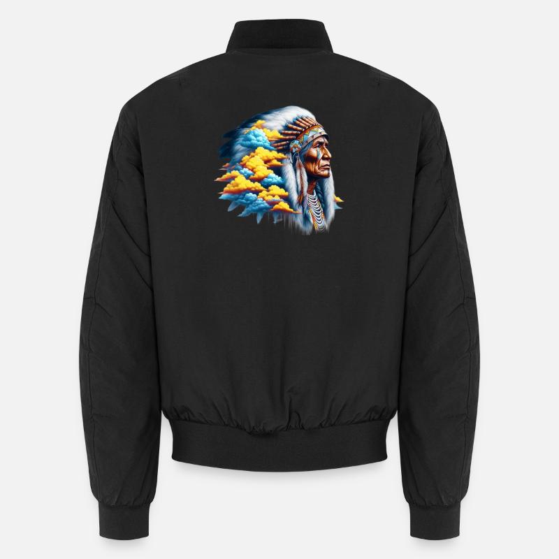 American Indian American - Unisex Bomber Jacket - black