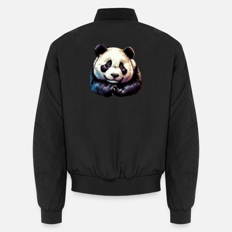 Panda - Unisex Bomberjacke - Schwarz