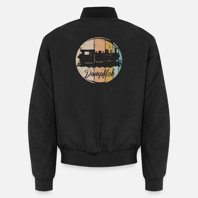 retro Dampflok Eisenbahn alte Lok vintage Symbol Unisex Bomberjacke