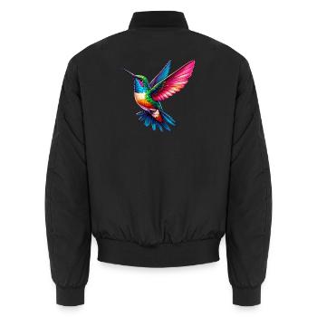 Kolibri - Unisex Bomberjacke - Schwarz - Hinten - AI Model Male 185 light (185cm)