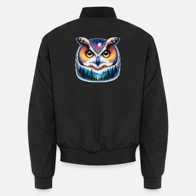 Owl - Unisex Bomber Jacket - black