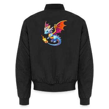 Drache - Unisex Bomberjacke - Schwarz - Hinten - AI Model Male 185 light (185cm)