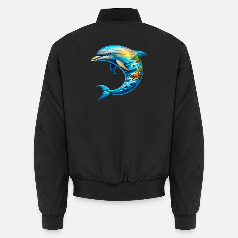 Delfin - Unisex Bomberjacke - Schwarz