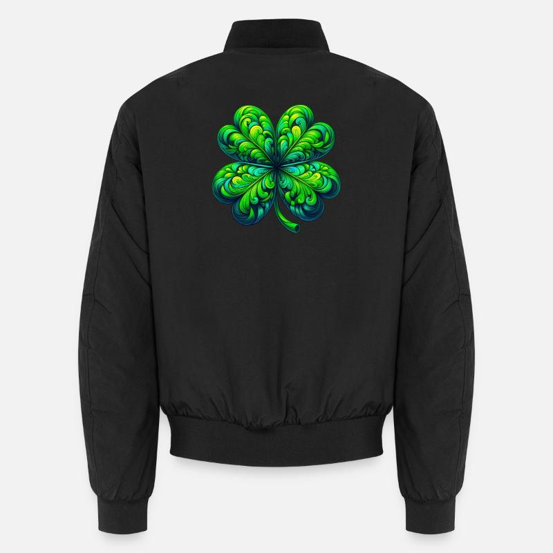 Trèfle à quatre feuilles - Bomber unisexe - noir
