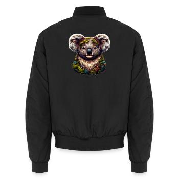 Koala - Unisex Bomberjacke - Schwarz - Hinten - AI Model Male 185 light (185cm)