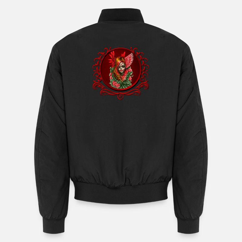 Gothic Blossom, der Engel der Rosen. Unisex Bomberjacke