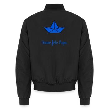 BONNE FÊTE PAPA. PAPA. FÊTE DES PÈRES. PÈRE - Bomber unisexe - noir - Dos - AI Model Male 185 light (185cm)