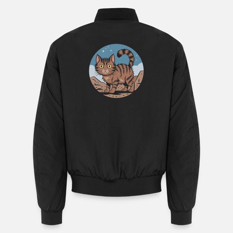 Mignon Chat Rétro Aventure Ciel Nocturne Cadeau Bomber unisexe