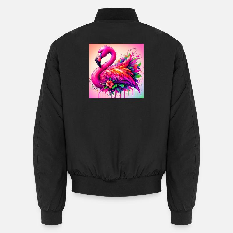flamingo - Unisex Bomber Jacket - black