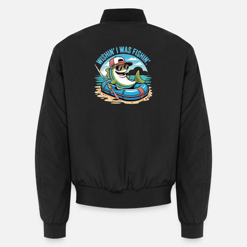 Frogfish on cardboard with hat and sunglasses Unisex Bomber Jacket
