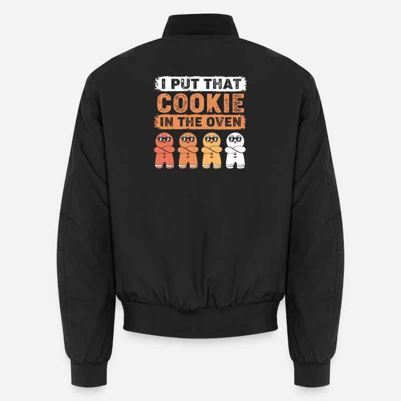 Pregnancy Birth Gingerbread Christmas - Unisex Bomber Jacket - black