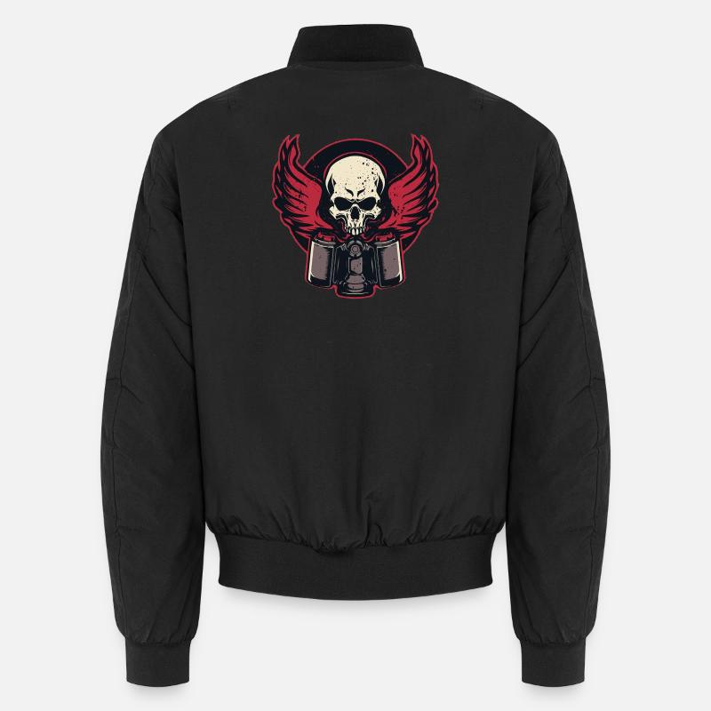Kolben Flammender Schädel Unisex Bomberjacke