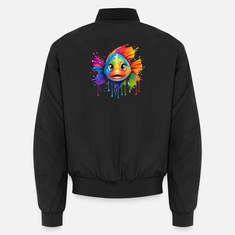 Coloured fish with colour explosion Unisex Bomber Jacket