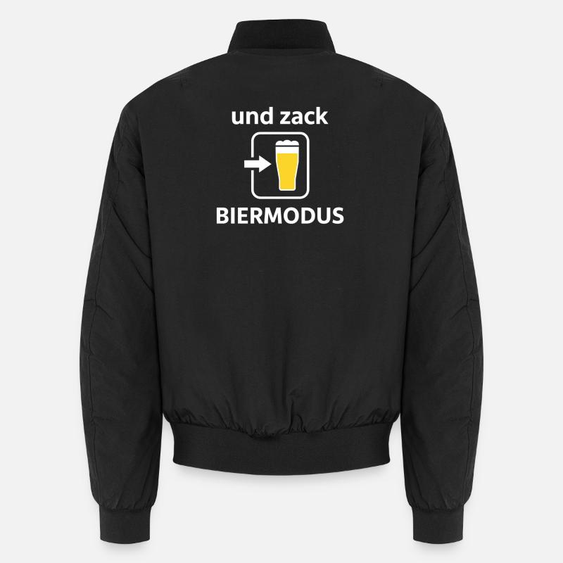 Bier Flasche Grafik im Retro Stil - Unisex Bomberjacke - Schwarz