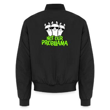 Not our Problama 3 Lamas Freunde Team Sonnenbrille - Unisex Bomberjacke - Schwarz - Hinten - AI Model Male 185 light (185cm)