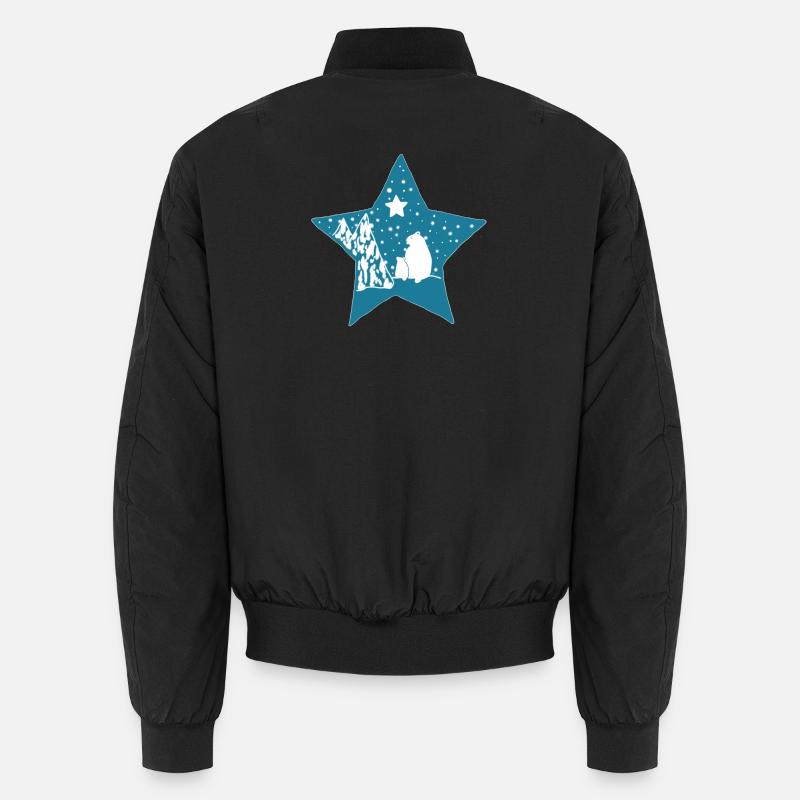 Eisbaer_im_Stern - Unisex Bomberjacke - Schwarz