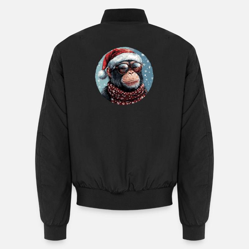 Affe Weihnachten Lustig Cool - Unisex Bomberjacke - Schwarz
