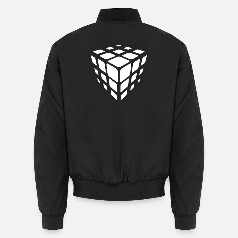 Isometric Cube Tessellation - Unisex Bomber Jacket - black
