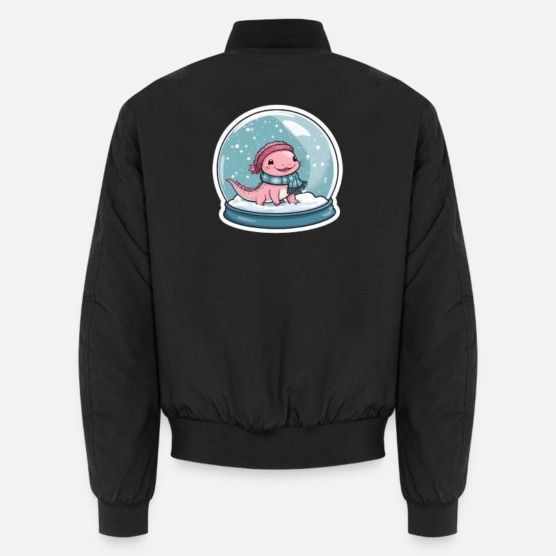 Axolotl in the snow globe Unisex Bomber Jacket