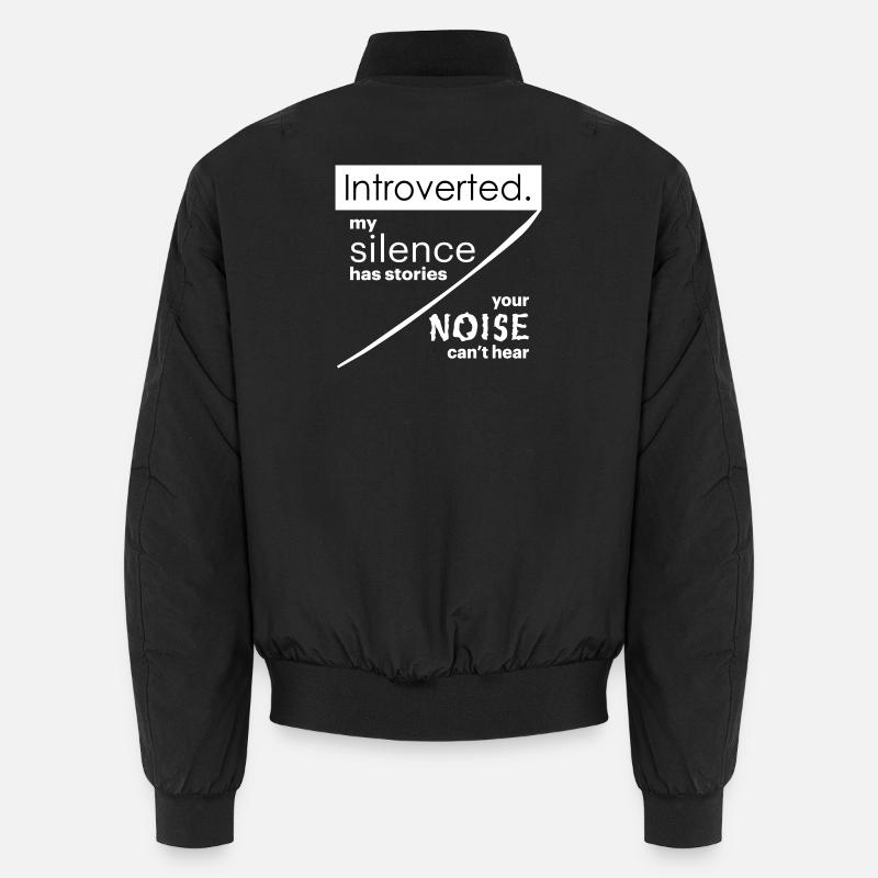 Introvert Quotes - Unisex Bomber Jacket - black