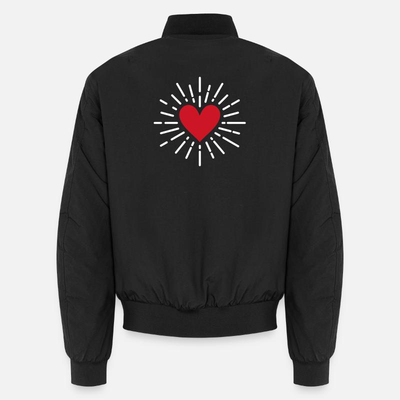 Herz - Unisex Bomberjacke - Schwarz