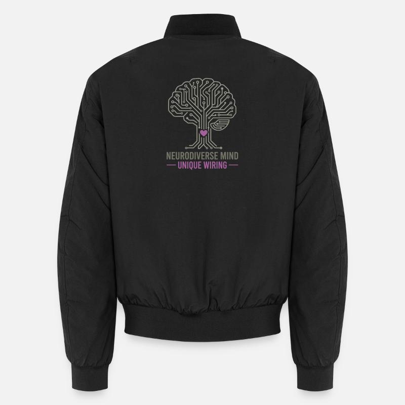 NEURODIVERSER GEIST Einzigartiges Verdrahtungsbewusstsein - Unisex Bomberjacke - Schwarz
