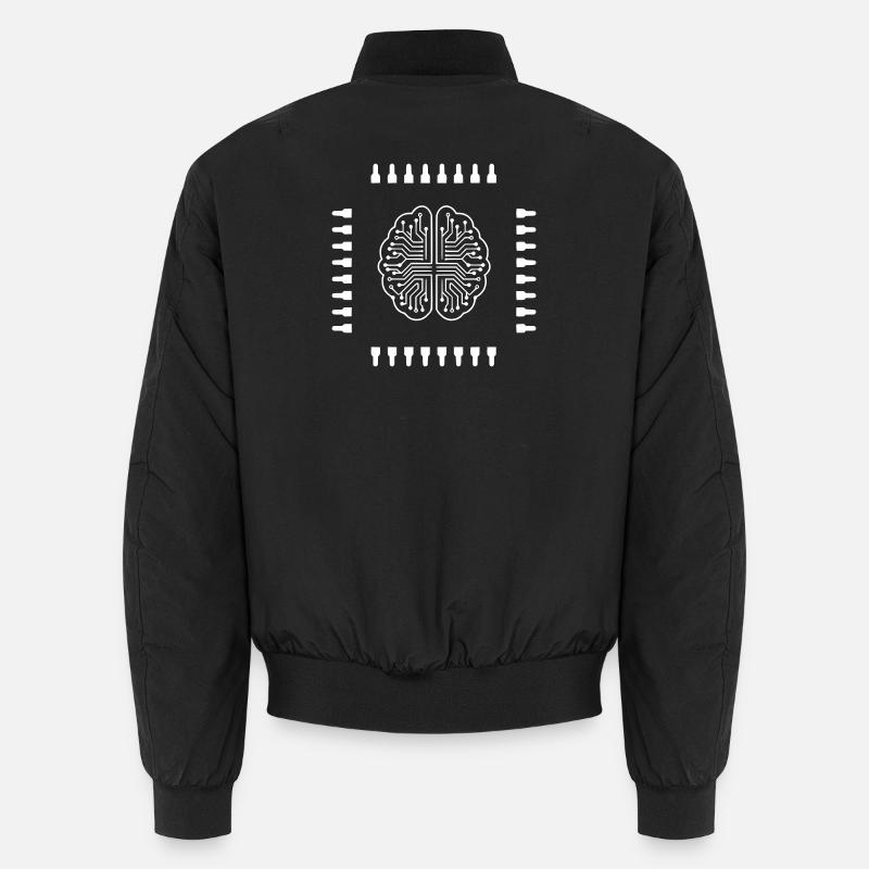 AI Gehirn Chip Prozessor Tech Vektor Unisex Bomberjacke