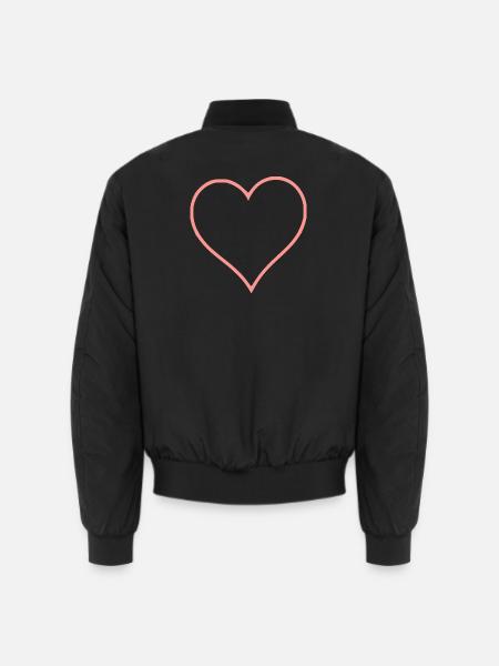 Saint-Valentin Cœur Rose, St.valentin - Bomber unisexe - noir
