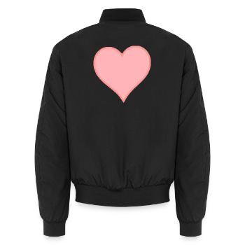 Cadeau rose à cœur rose pour la Saint-Valentin - Bomber unisexe - noir - Dos - AI Model Male 185 light (185cm)