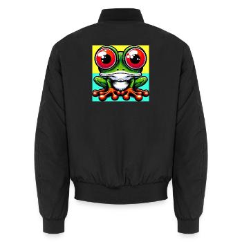 Frosch - Unisex Bomberjacke - Schwarz - Hinten - AI Model Male 185 light (185cm)