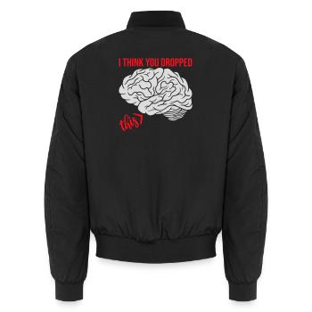 Je crois que tu as laissé tomber ton humour sarcastique, c’est le cerveau - Bomber unisexe - noir - Dos - AI Model Male 185 light (185cm)