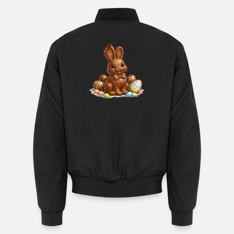 Chocolate bunny with Easter eggs - Unisex Bomber Jacket - black