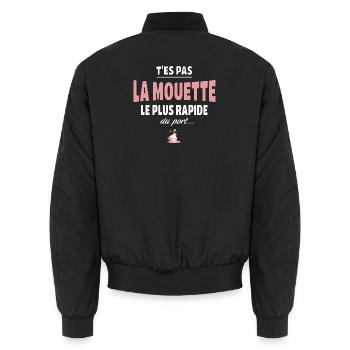 T’es pas la mouette la plus rapide du port, humour - Bomber unisexe - noir - Dos - AI Model Male 185 light (185cm)
