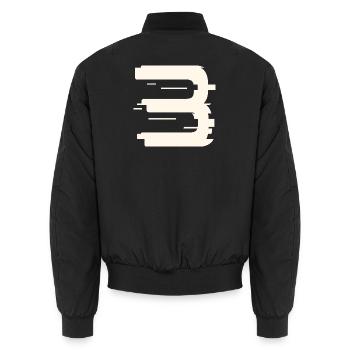 3 - Bomber unisexe - noir - Dos - AI Model Male 185 light (185cm)