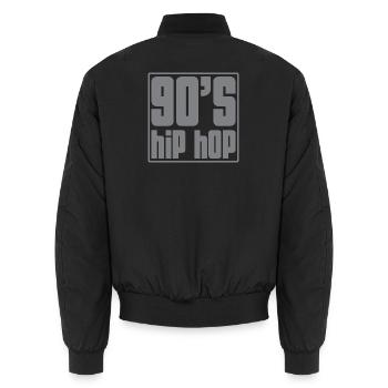 90er Hip-Hop-Raster - Unisex Bomberjacke - Schwarz - Hinten - AI Model Male 185 light (185cm)
