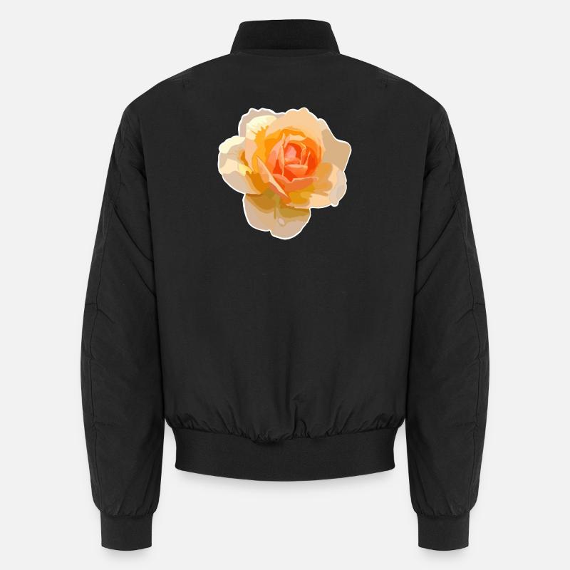 Orangefarbene Rose im Aquarellstil Unisex Bomberjacke