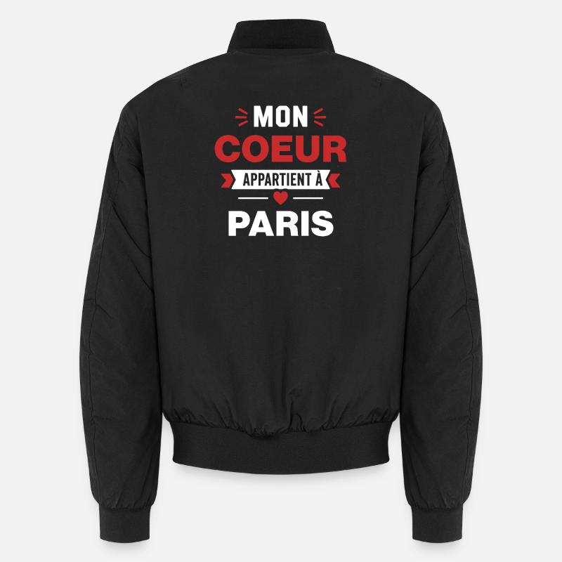 Mon Coeur Appartient à Paris - Bomber unisexe - noir