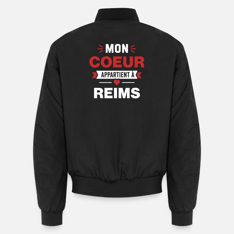 Mon Coeur Appartient à Reims - Bomber unisexe - noir