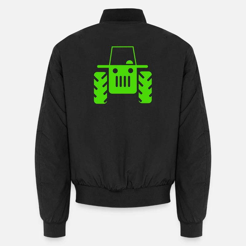 Retro Tractor - Unisex Bomber Jacket - black